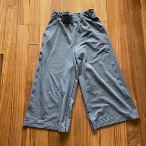 Lululemon Wide Legged Soft Grey Cropped Sweatpants